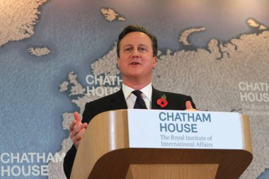İngiltere Başbakanı David Cameron 10 Kasım 2015 tarihinde Londra 'daki Chatham House' da bir konuşma yaptı.