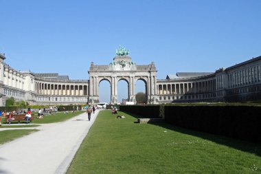 Spring sunshine in Parc du Cinquantenaire in Brussels, Belgium on 21 April 2015. clipart