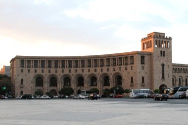 The Ministry of Foreign Affairs on Republic Square in central Yerevan, Armenia as photographed on Monday, 15 September 2014.  clipart