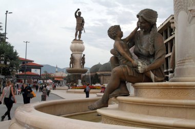 Makedonya 'nın başkenti Üsküp' teki Karpos Ayaklanma Meydanı