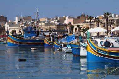 Fishings boat in Marsaxlokk harbour, Malta on Saturday 28 May 2011 clipart