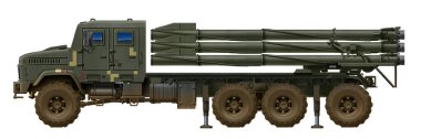 KrAZ-6322 kamyonuna dayanan MLRS konsepti, 300mm 'lik Smerch fırlatıcı ile, Bastion-4 olarak bilinir.