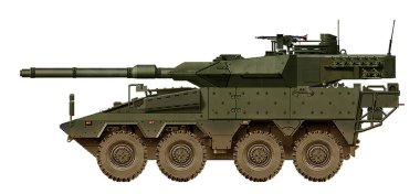 GTK-Boxer 120mm (GTK Boxer tabanlı Tank Yok Edici kavramı, Leopar 2A6 tankının tareti ve 120 mm topunu kullanarak)
