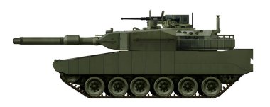 Leopar 2E2 MBT (Leopar 2 tankına dayanan yeni MBT kavramı (altı tekerlekli versiyon), 120 mm top ve otomatik dolduruculu yeni bir taret ile)
