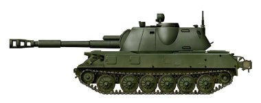 ZSU-23-4 şasesi ve 2S3 itişli silahtan çıkan bir kuleye dayanan kendinden itişli silahın prototipi.
