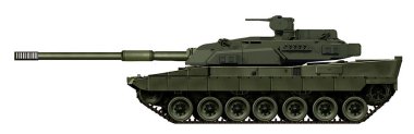 Yeni taretli Leopar 2 şasesi ve 130 mm 'lik topa dayalı MBT konsepti