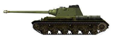 IS-Pz (IS gövdesine dayalı alternatif tank ve 88 mm 'lik top ile Panther tankından bir kule)