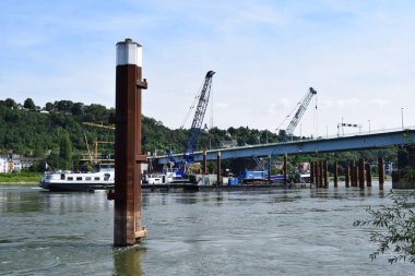 Ren köprüsü ve Pfaffendorfer BRuecke şantiyesi.