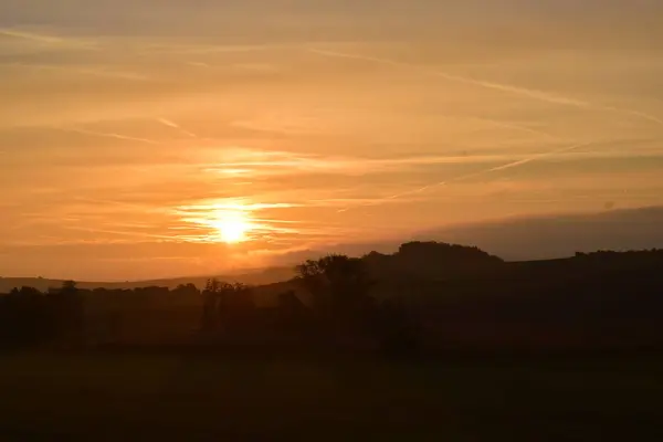 stock image beautiful sunset in the mountains