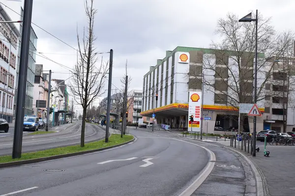 stock image gas station in a tall building in Frankfurt am Main