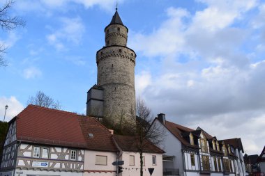 witch tower in Idstein im Taunus with houses clipart