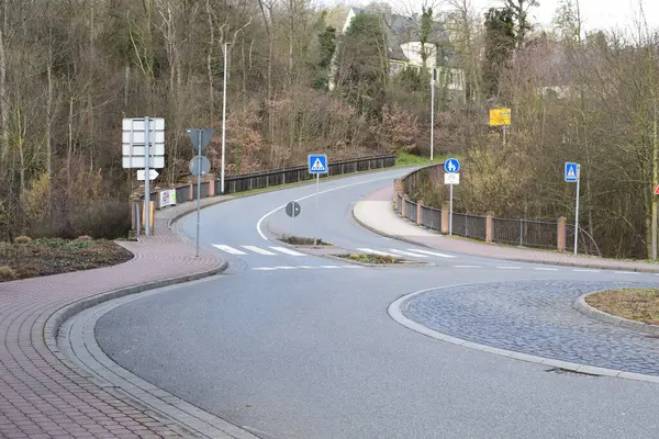 stock image empty street in the city of Idstein