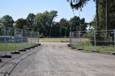 the gate of a construction site clipart