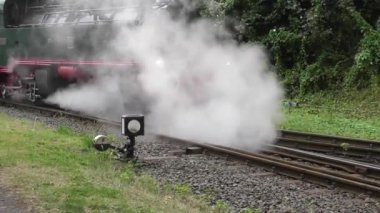 Demiryolunda buhar, neredeyse gizli tren.