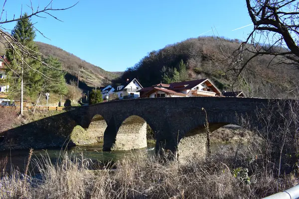 Stock image Ahr valley, remaining bridge Dernau after the flood disaster