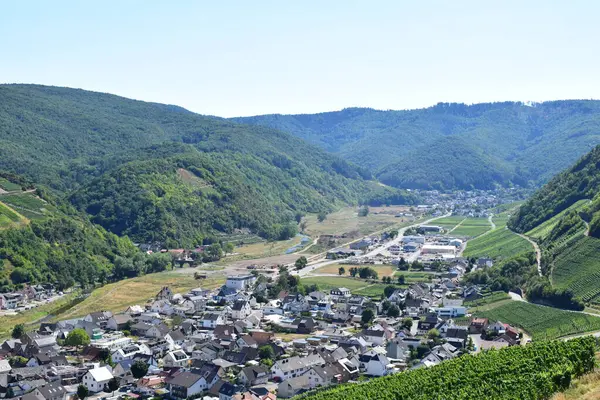 stock image beautiful view of the village Dernau an der Ahr, destruction of the flood still visible