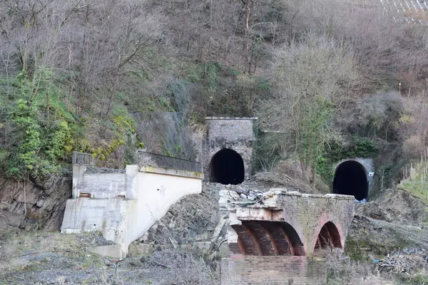 stock image destroyed railway bridge in Ahr valley