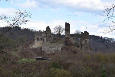 Isenburg castle ruin in the Westerwald clipart