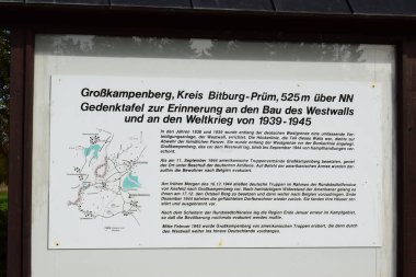 Westwall memorial sign in the Eifel clipart