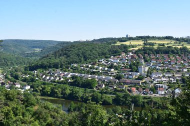 view of the Lahn valley side of LAhnstein clipart