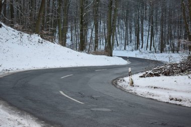 a winter country road clipart