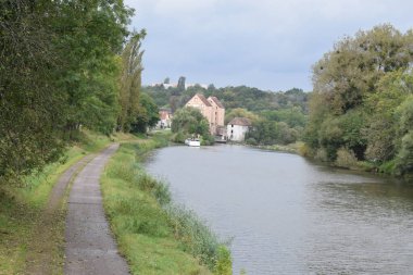 Sarreguemines, Sarre shore way and the river island  clipart