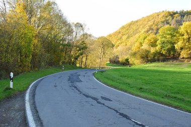 Ormanda kötü sonbahar yolu