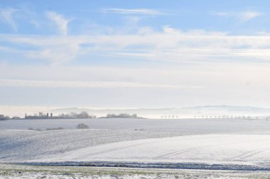 landscape with a winter morning  clipart