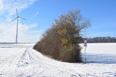 landscape with a field and snow clipart