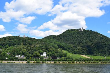 view of the Rhine with Drachenfels clipart