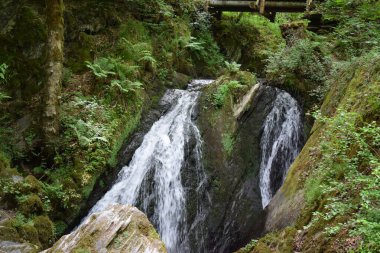 beautiful waterfall in the mountains clipart