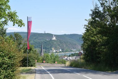 road into Rhine valley with a view to Marksburg clipart