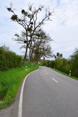 Kırsalda yol mavi gökyüzüyle