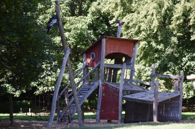 wooden playground in the park