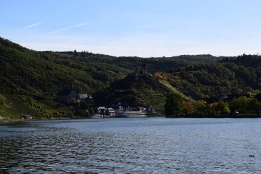 beautiful view of the Mosel at Briedern in autumn clipart