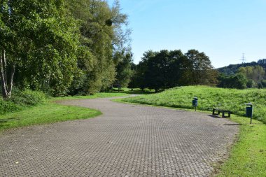 Parkta bir yol manzarası