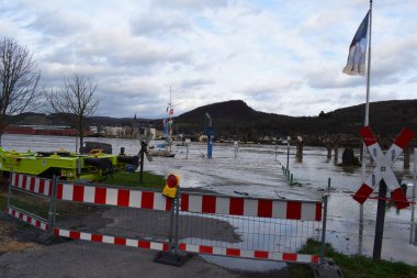 the river flood of the Rhine in Germany clipart