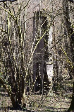 Şehirdeki terk edilmiş eski bina.