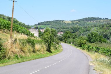 Fransa kırsalında yol, Moselle