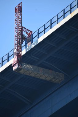 working platform under the Moseltalbruecke, A61 in Germany clipart