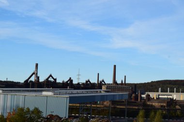 view across the steel factory area of Voelklingen in Saarland, Germany clipart