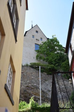 Mosel 'de Cochem' de eski bir kasaba caddesi.