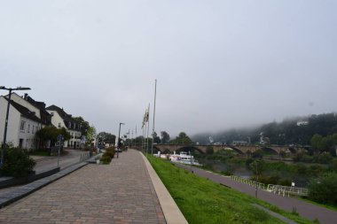 fog on the Mosel in Trier clipart