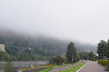 fog on the Mosel in Trier clipart