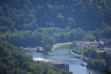 beautiful view of the river Lahn, river lock area clipart