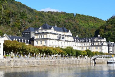 view of the river Lahn in Bad Ems, Germany clipart