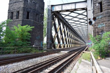 old railway bridge over the river clipart