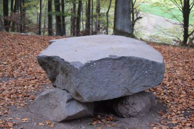 big stone table in the forest clipart