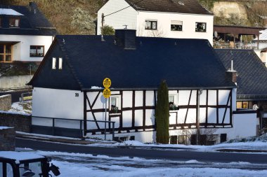 village Virneburg in the Eifel during winter clipart