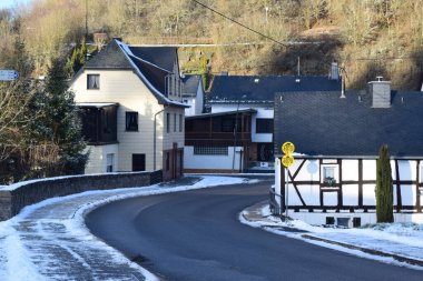 village Virneburg in the Eifel during winter clipart